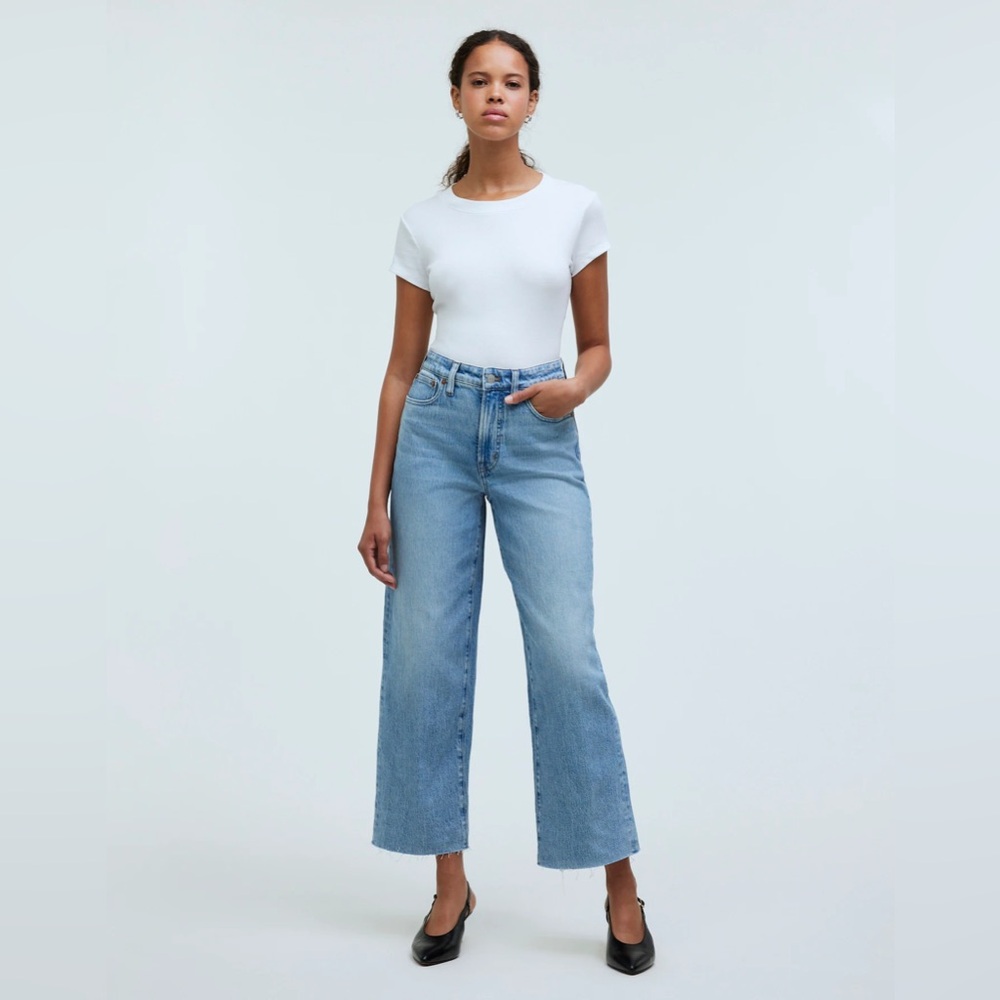 Madewell Curvy Perfect Vintage Wide Leg Crop Jean size 28 Altoona Wash